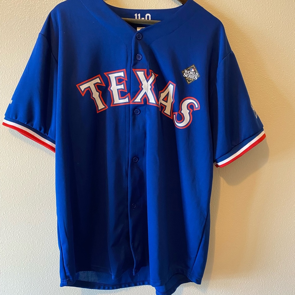 Texas World Series Baseball Jersey Eovaldi size xl
